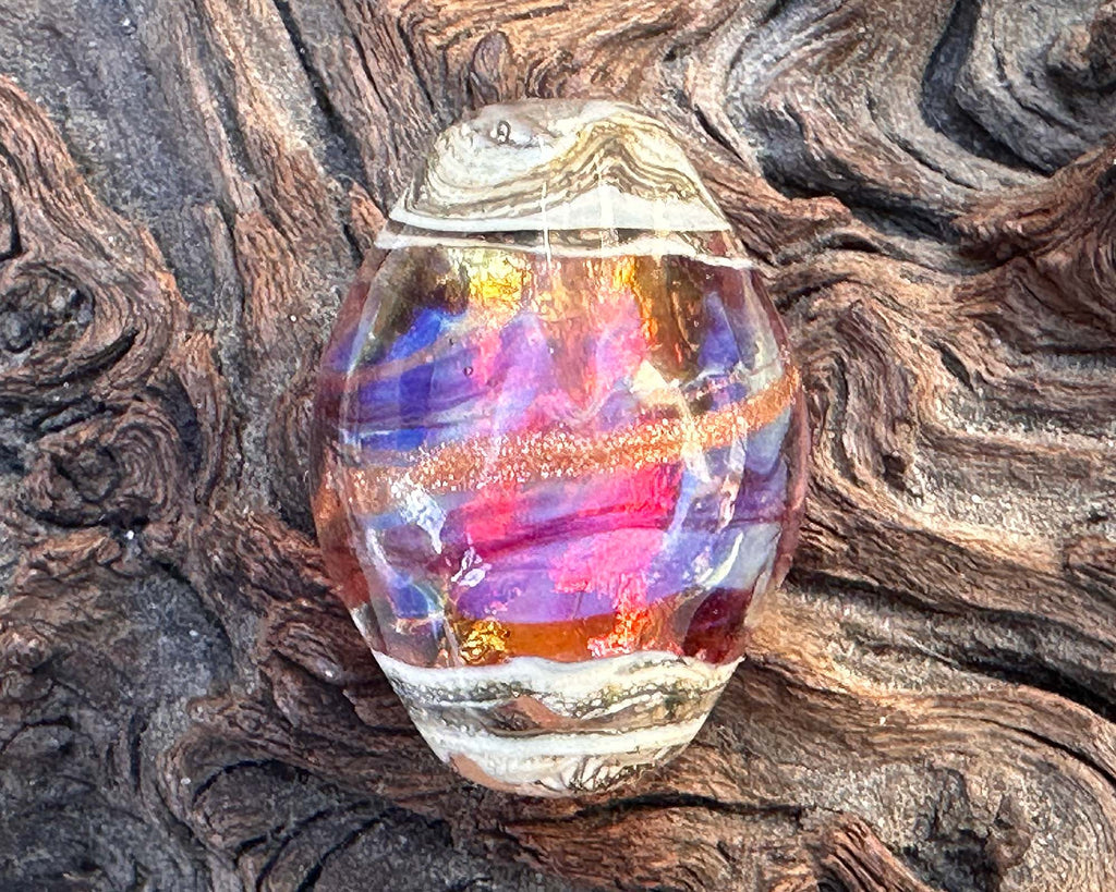 pink lampwork bead