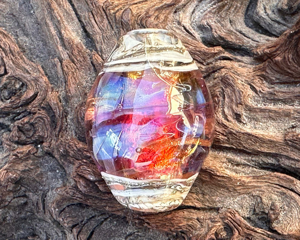 pink lampwork bead