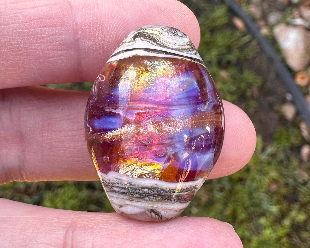 pink lampwork bead