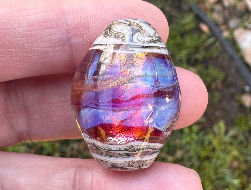 pink lampwork bead