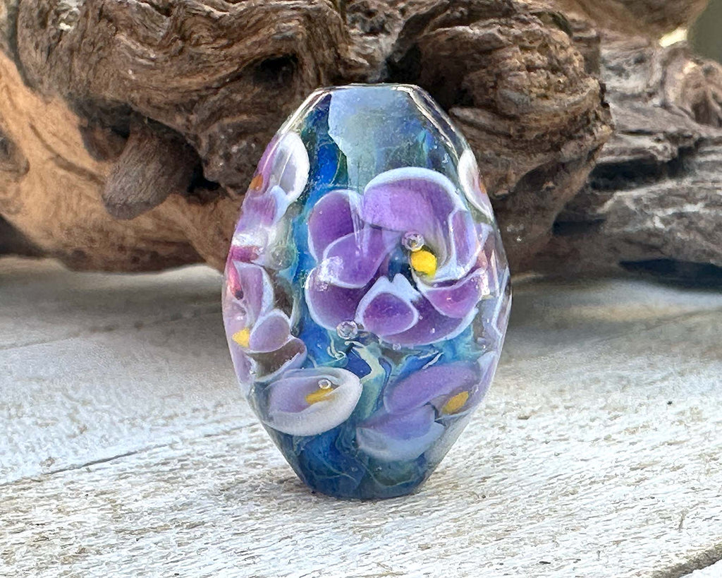 purple floral bead