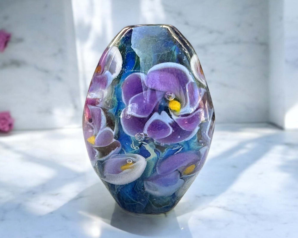 purple floral bead