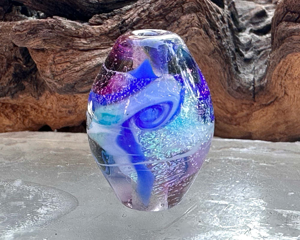 blue lampwork focal bead