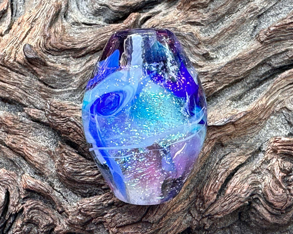 blue lampwork focal bead