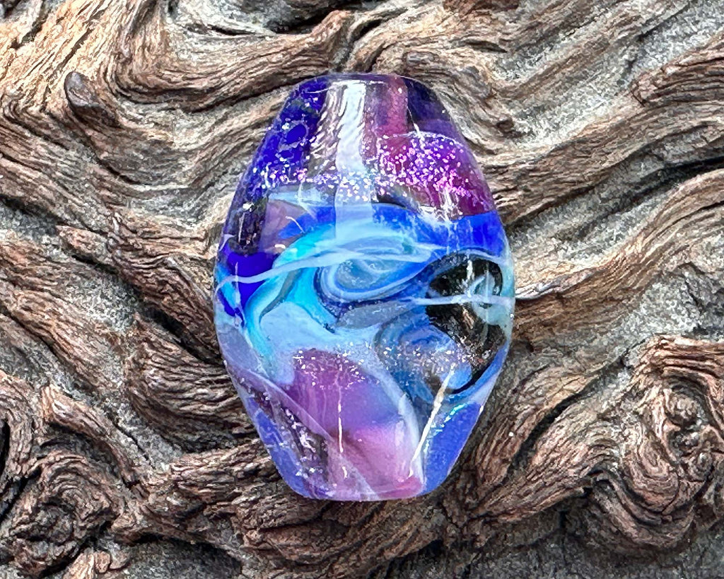 blue lampwork focal bead