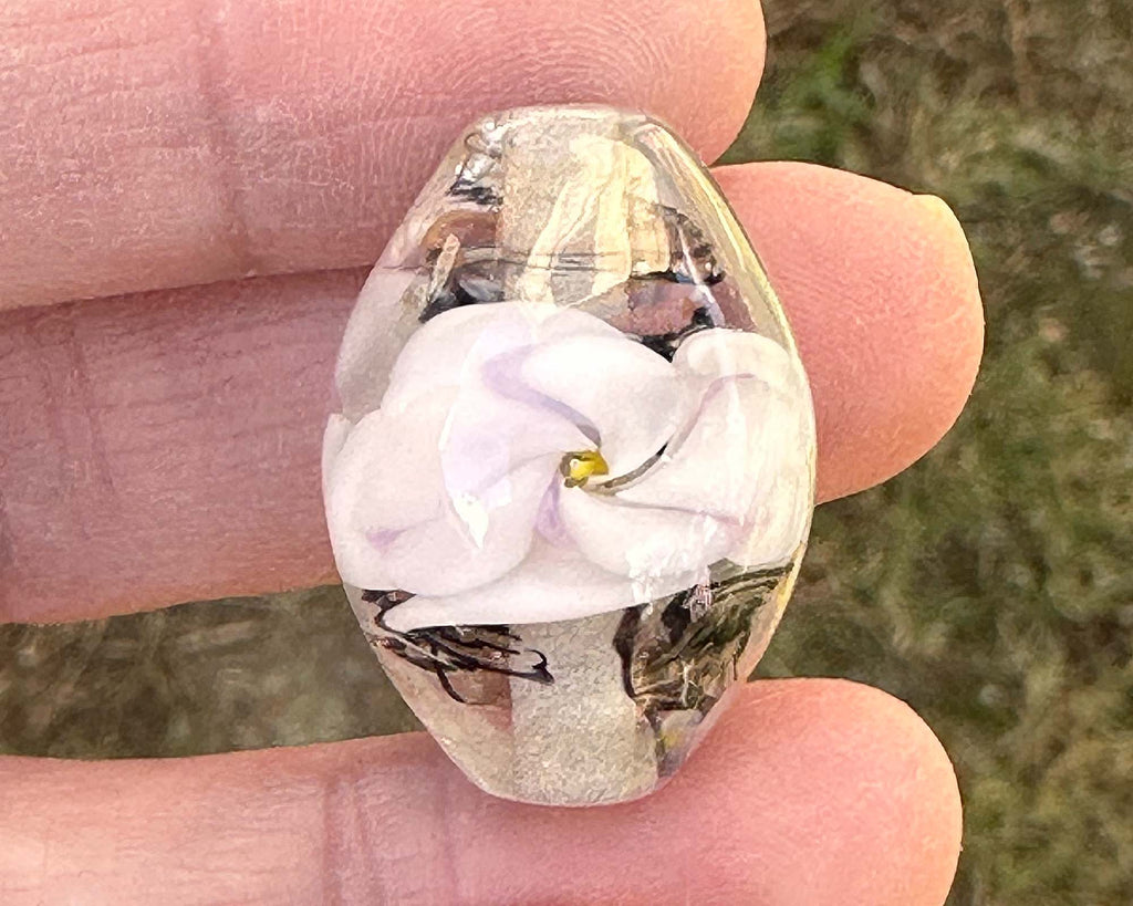 floral lampwork bead