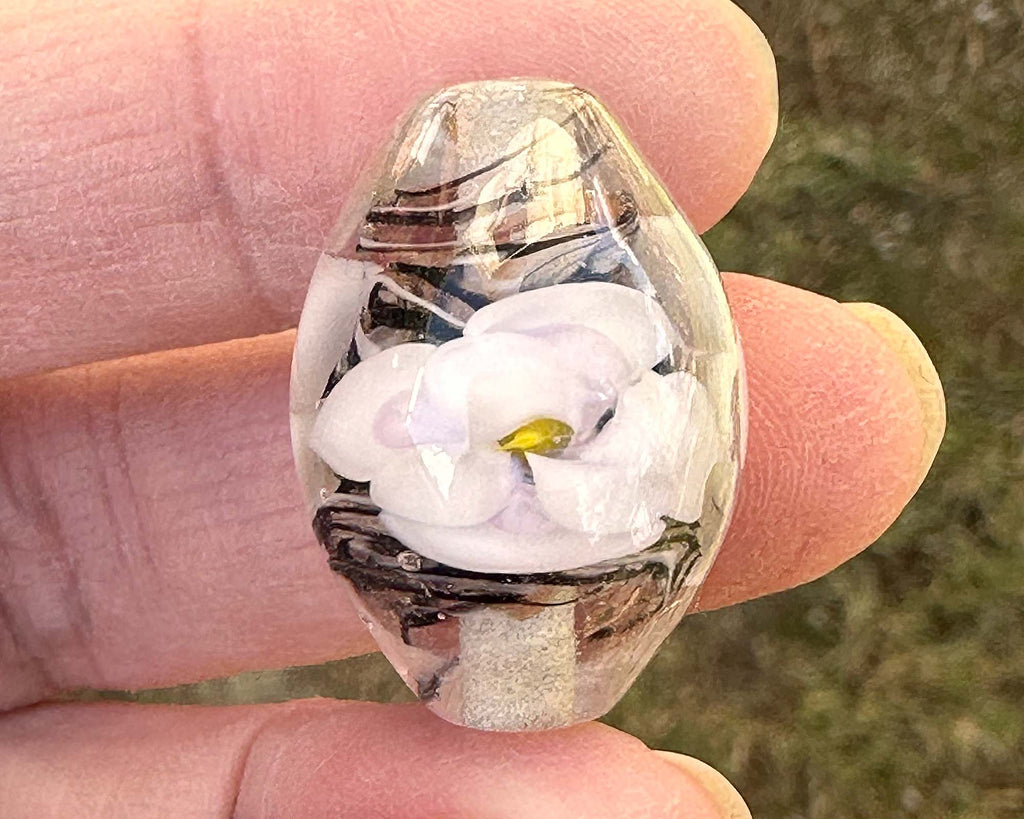 floral lampwork bead