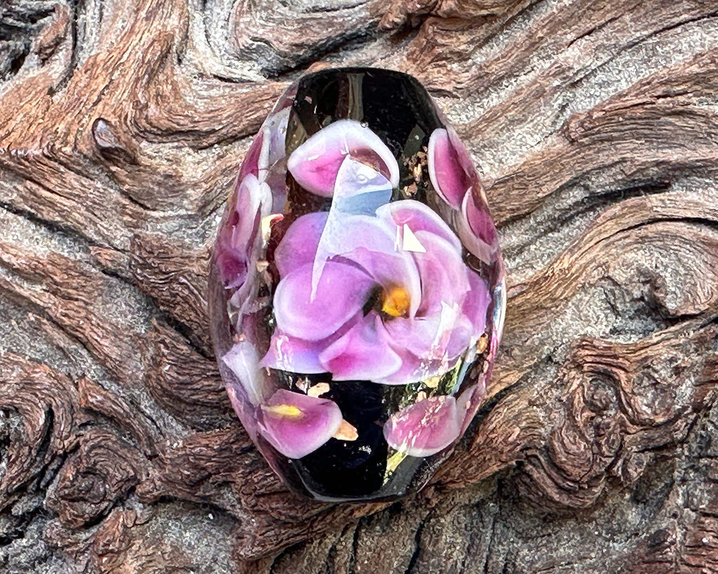 floral lampwork bead