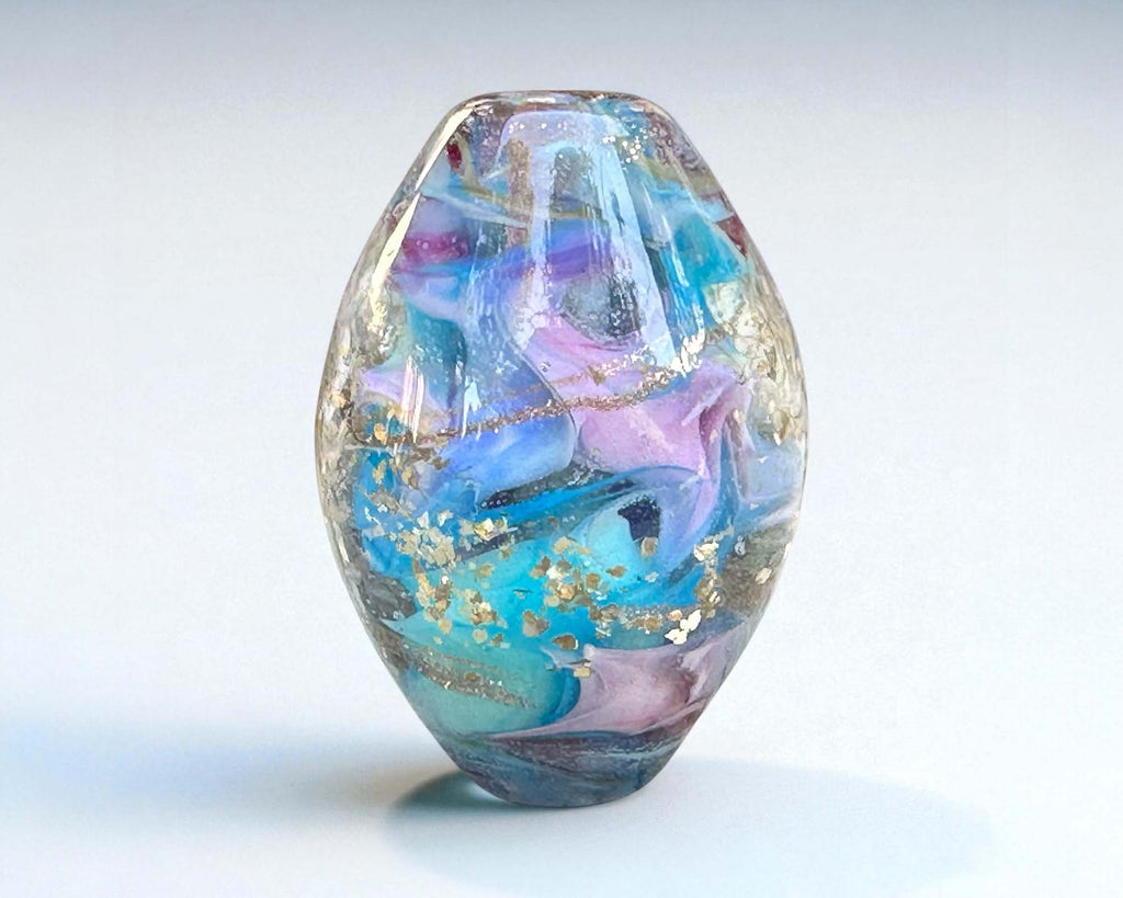 blue lampwork focal bead