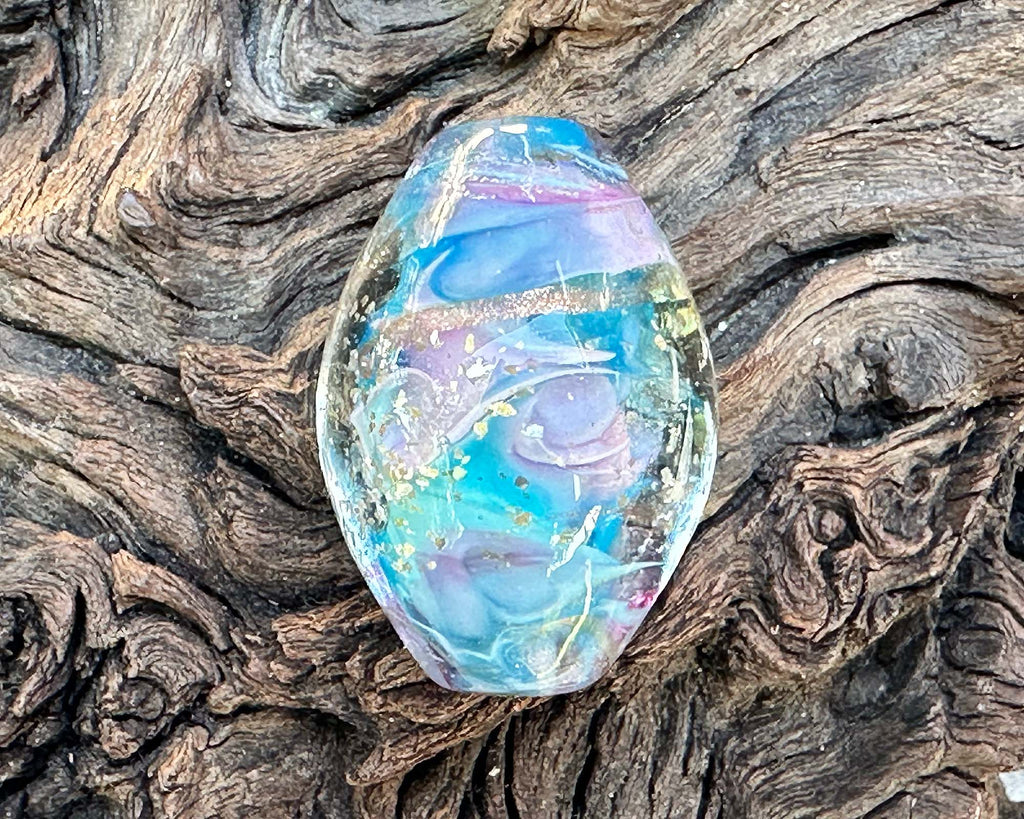 blue lampwork focal bead