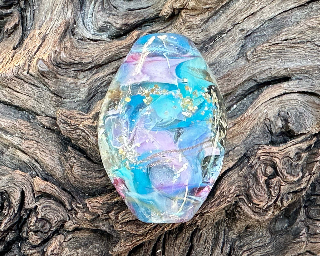 blue lampwork focal bead