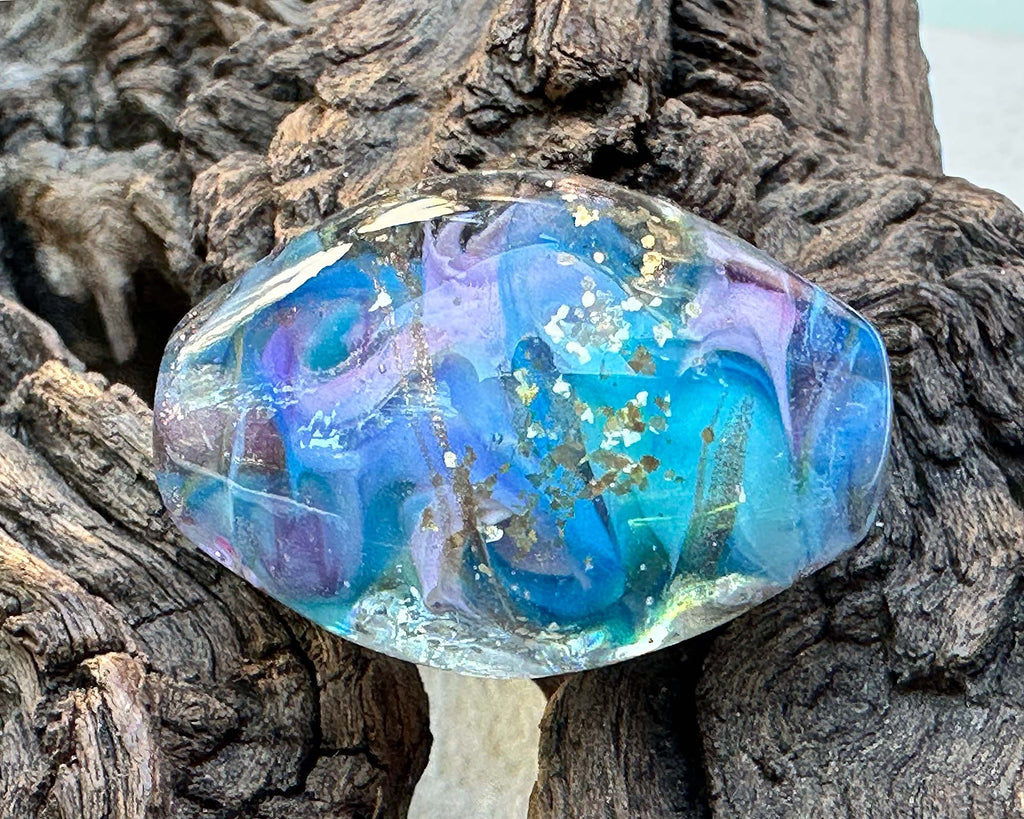 blue lampwork focal bead