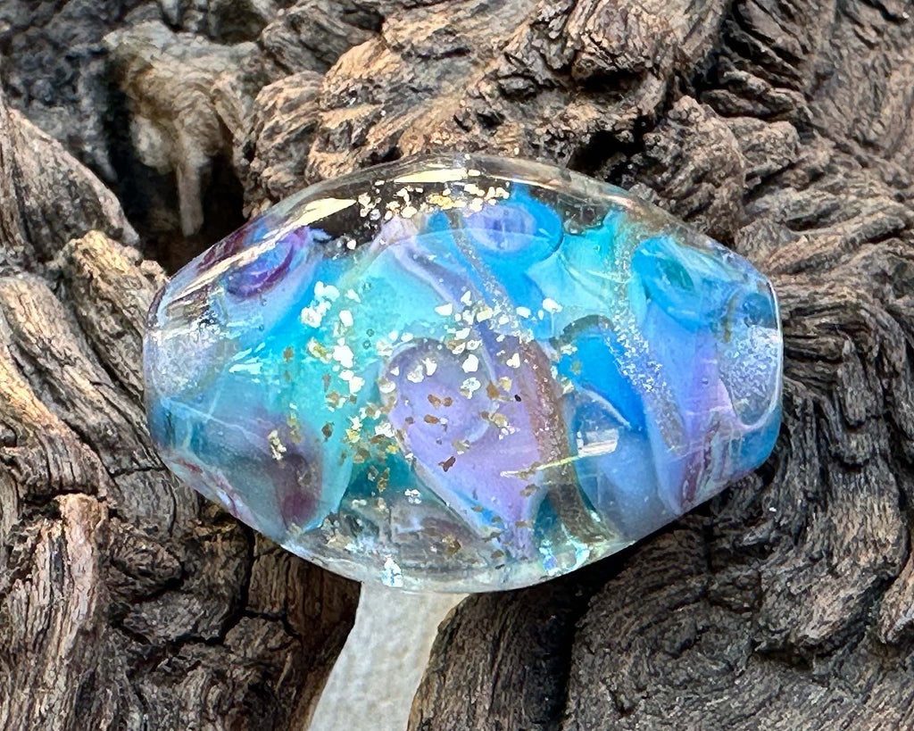 blue lampwork focal bead