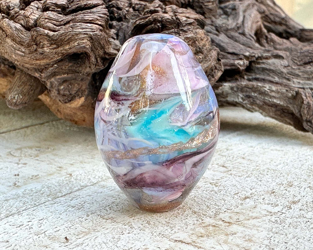 purple lampwork focal bead