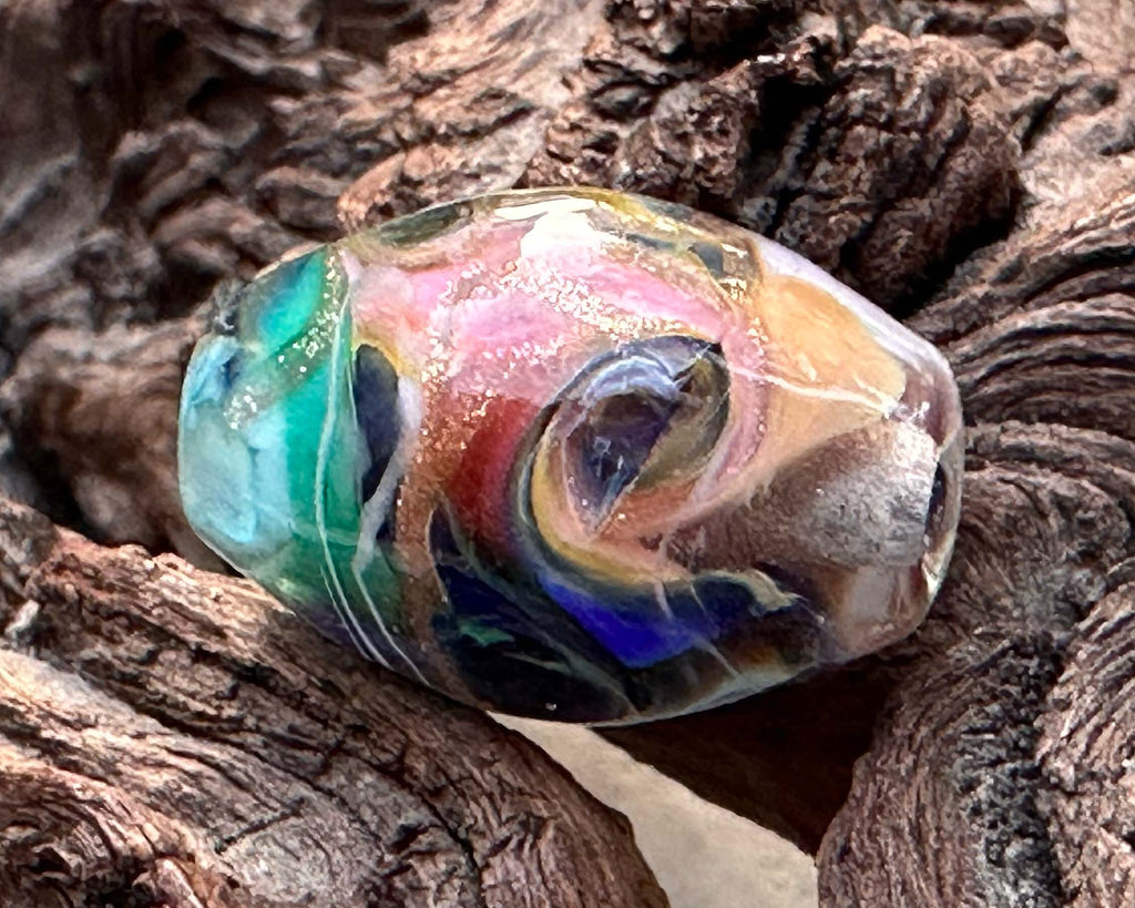 multicolor lampwork bead