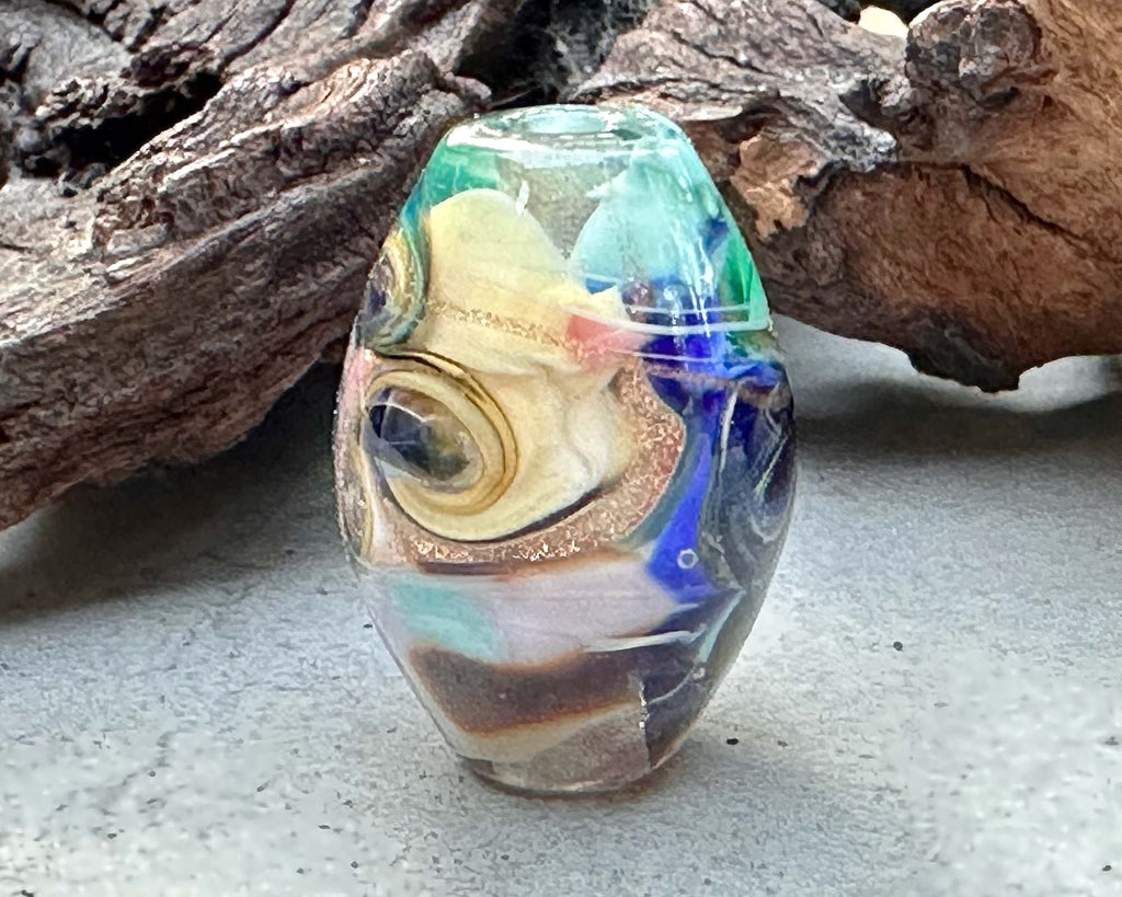 multicolor lampwork bead