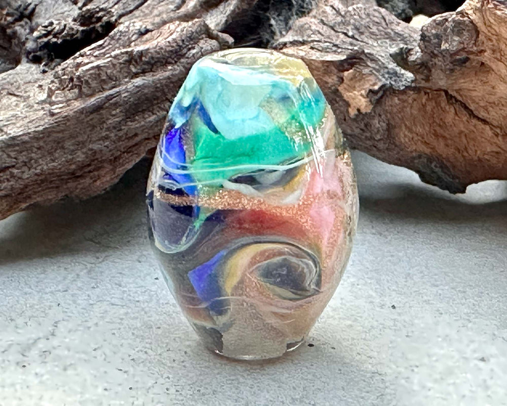 multicolor lampwork bead