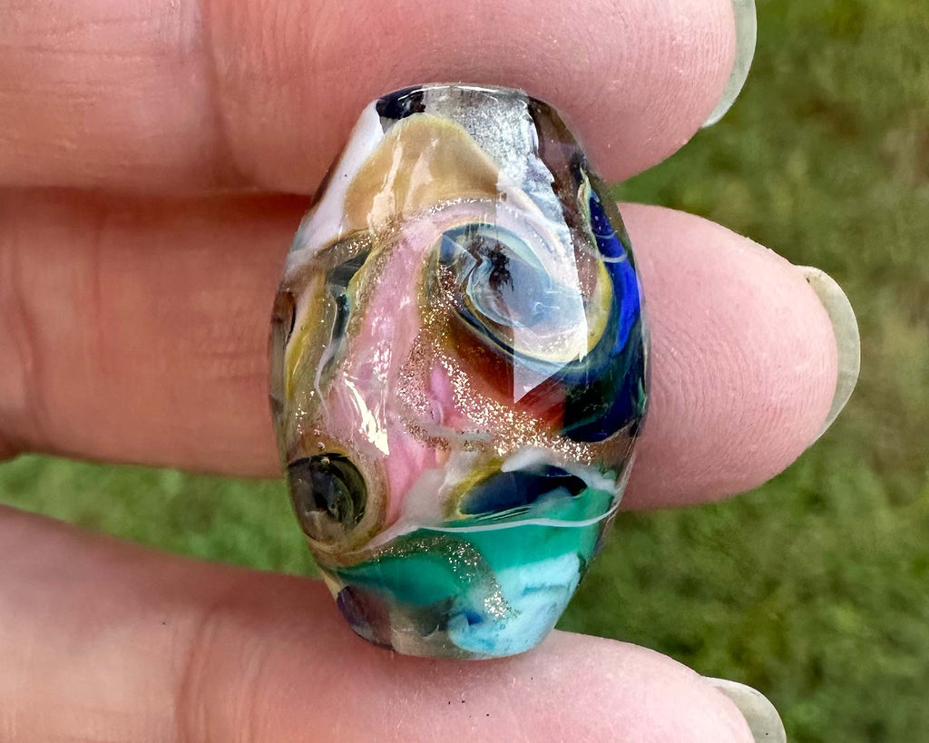 multicolor lampwork bead