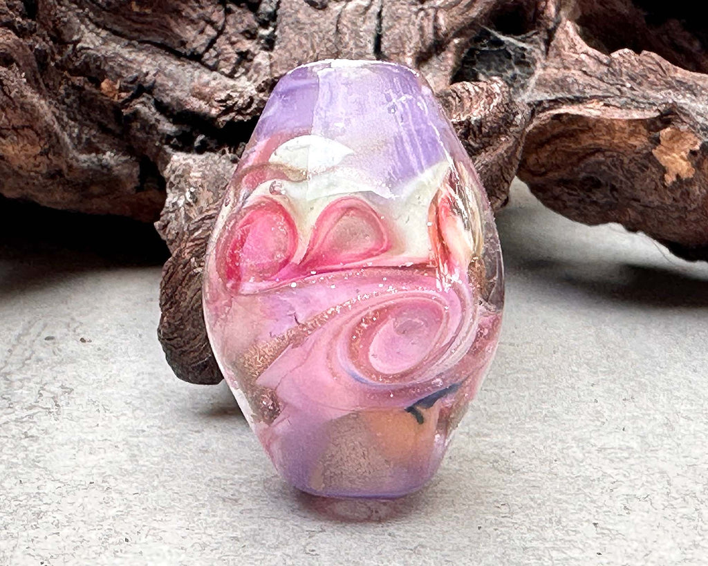 pink lampwork beads