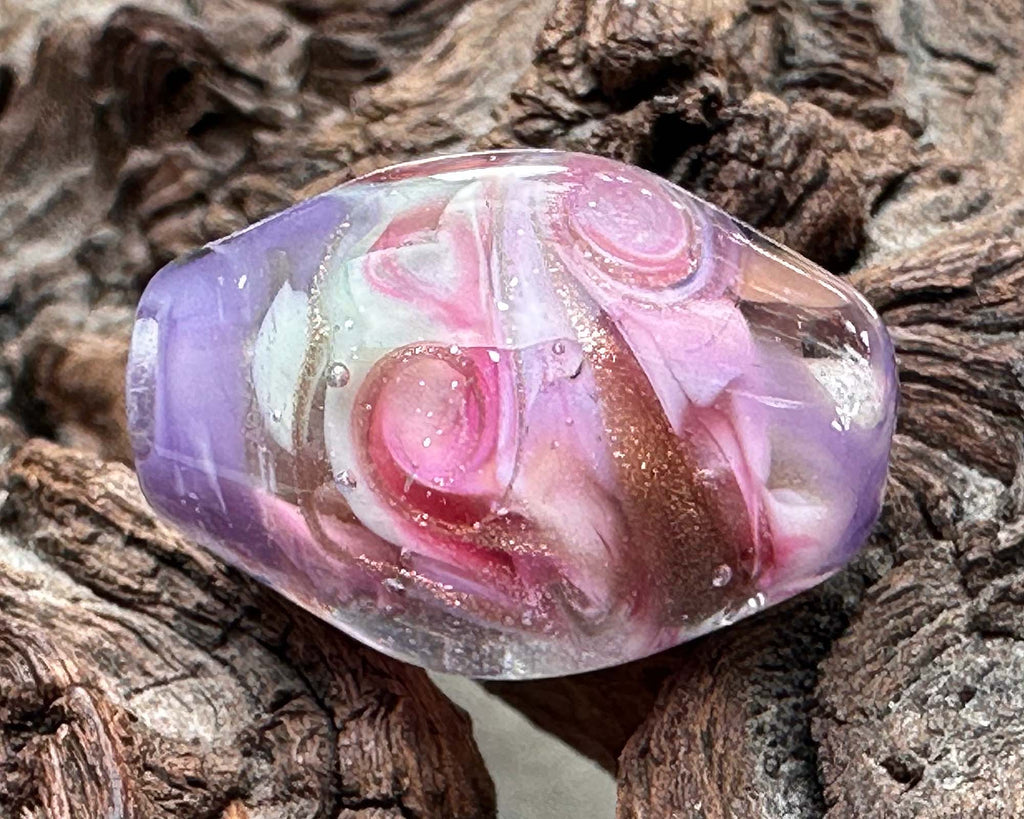 pink lampwork beads