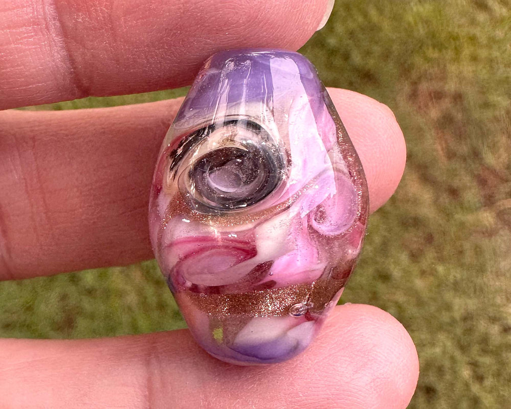 pink lampwork beads