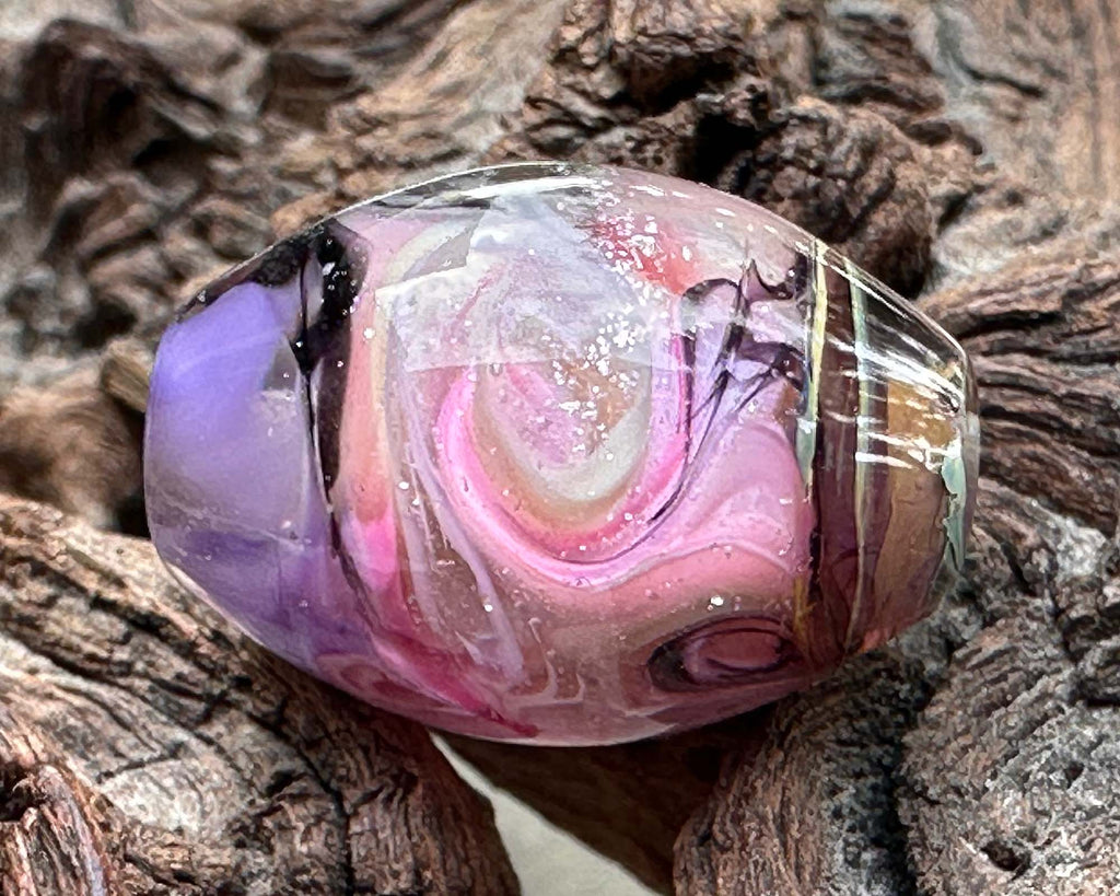 pink lampwork beads