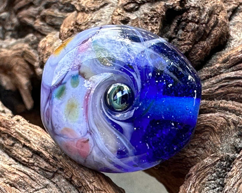 blue lampwork bead