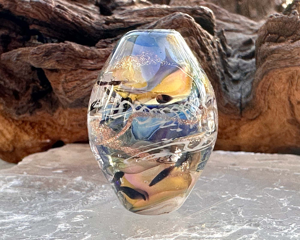 gold lampwork focal bead