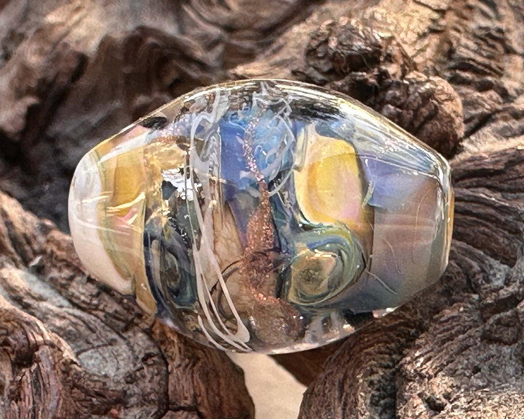 gold lampwork focal bead