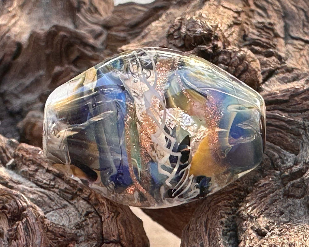 gold lampwork focal bead