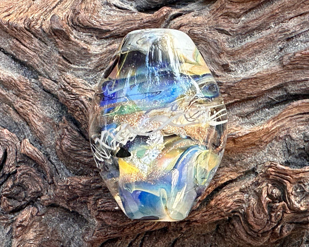 gold lampwork focal bead