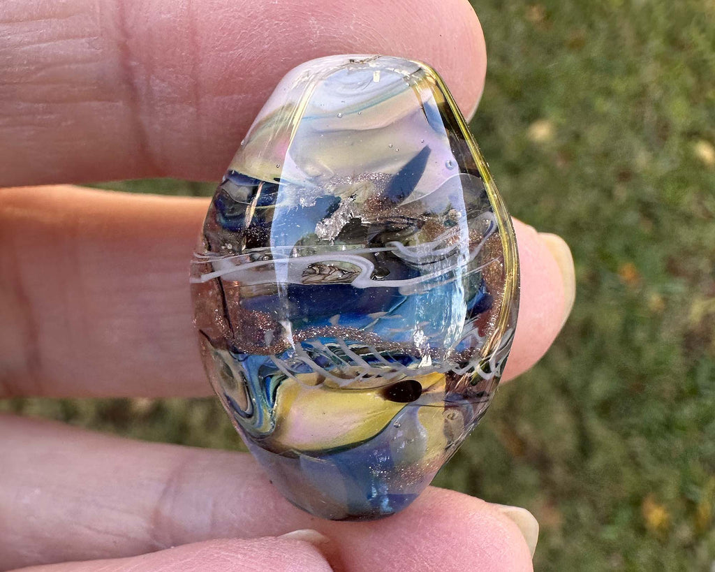 gold lampwork focal bead