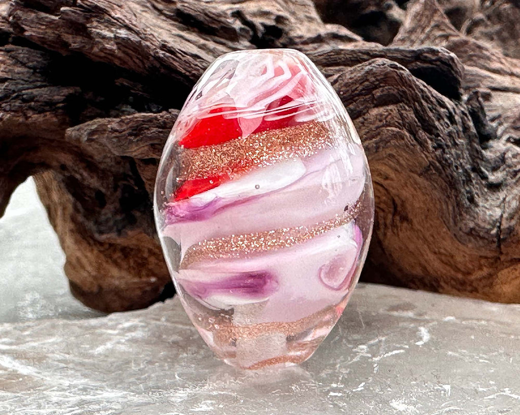 valentine lampwork bead