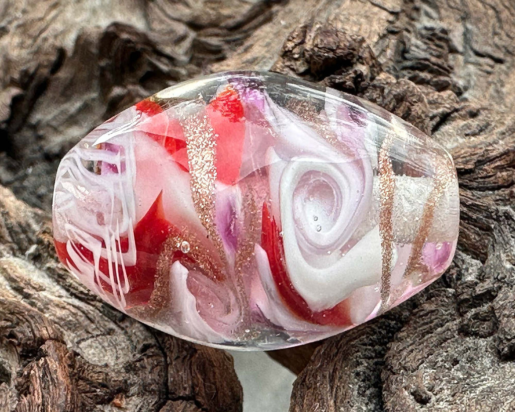 valentine lampwork bead