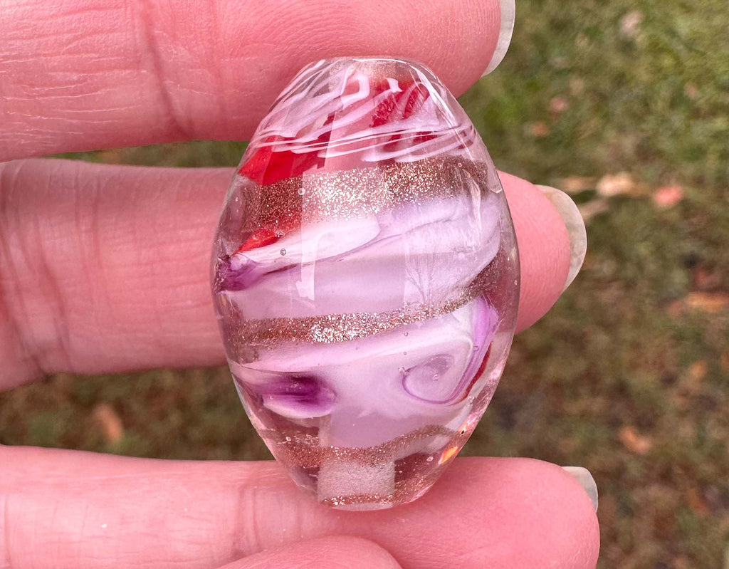 valentine lampwork bead