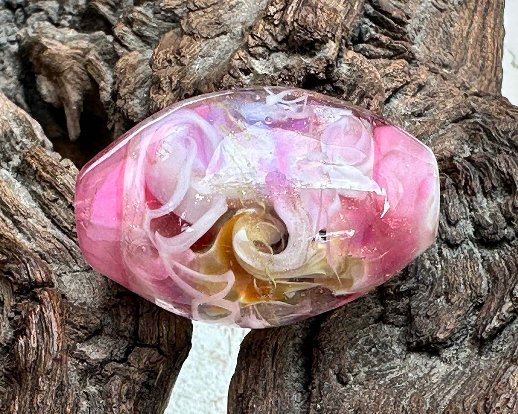 pink lampwork focal bead
