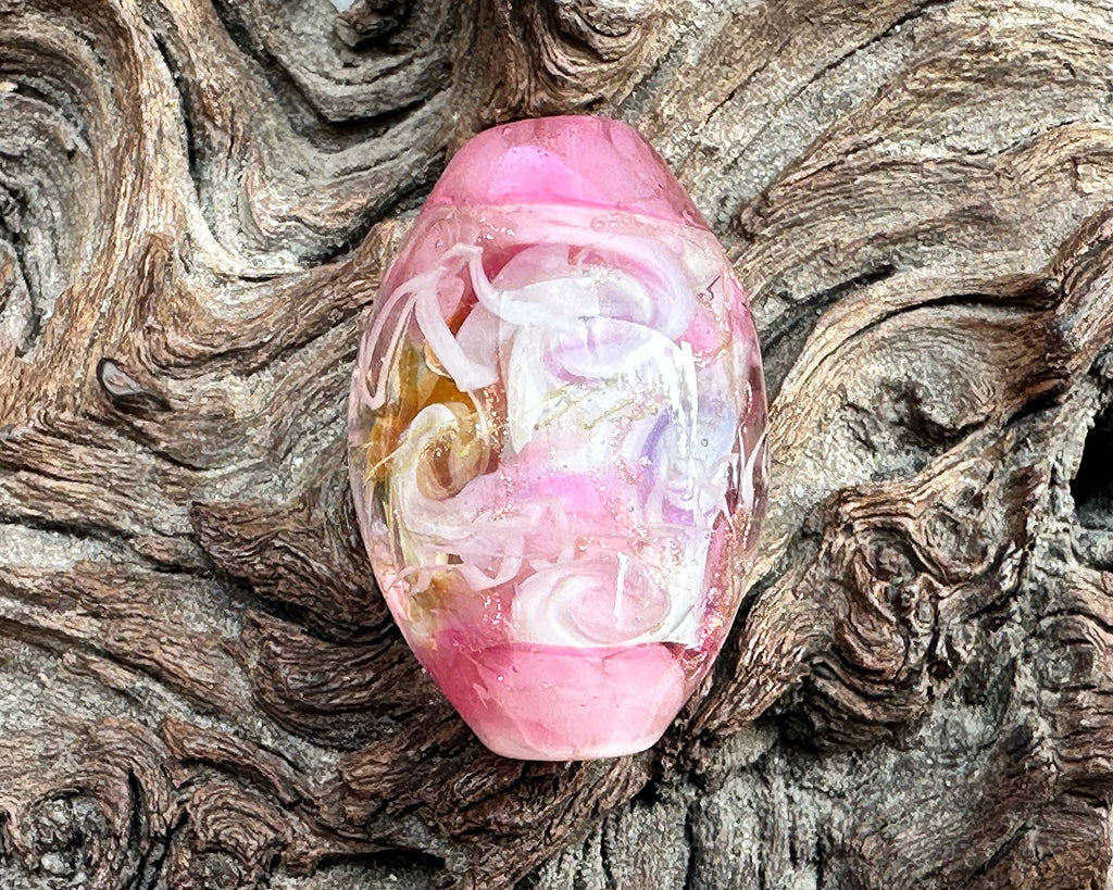 pink lampwork focal bead