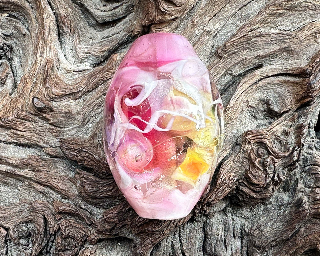 pink lampwork focal bead