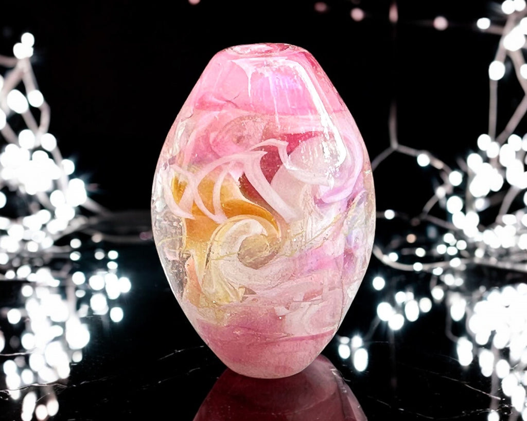 pink focal lampwork beads