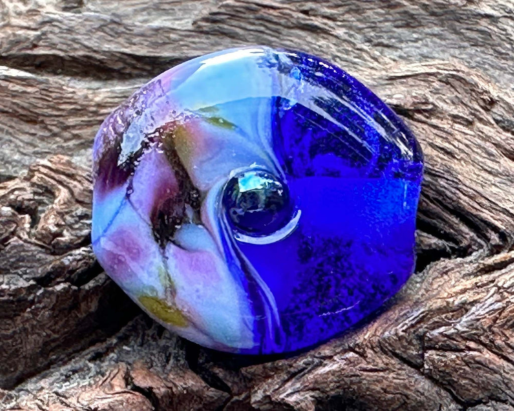 blue lampwork bead