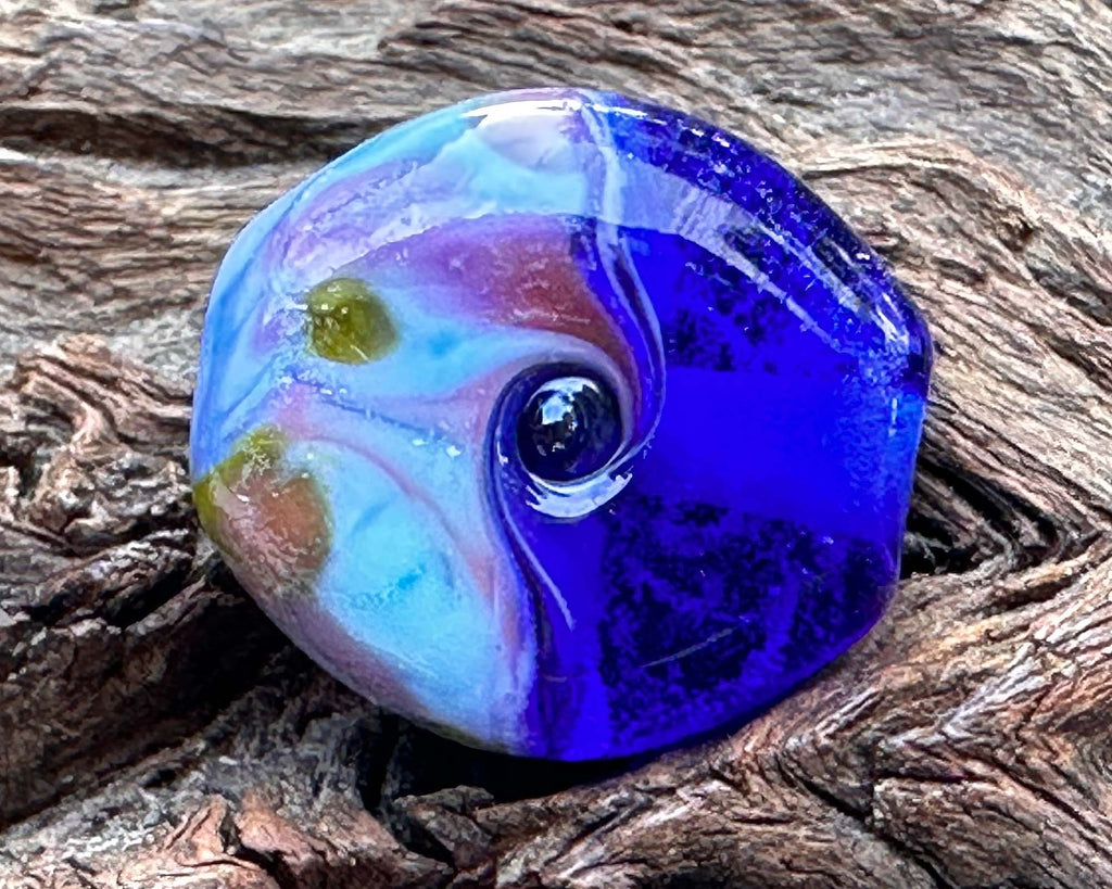 blue lampwork bead