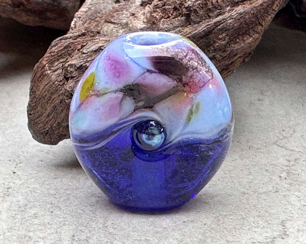 blue lampwork bead