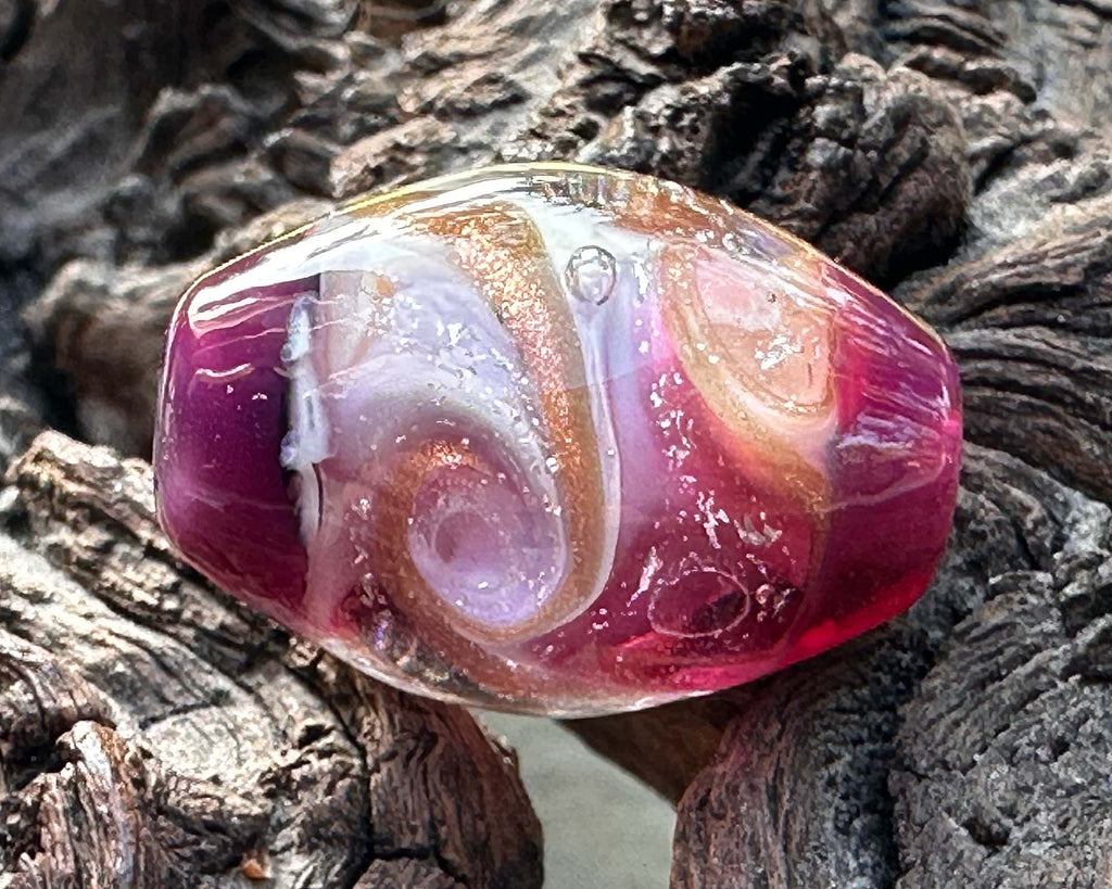 pink lampwork beads