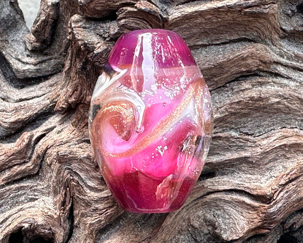 pink lampwork beads