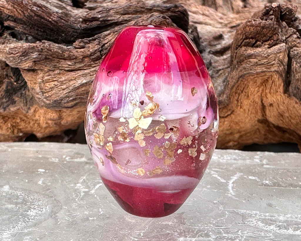 pink lampwork focal bead