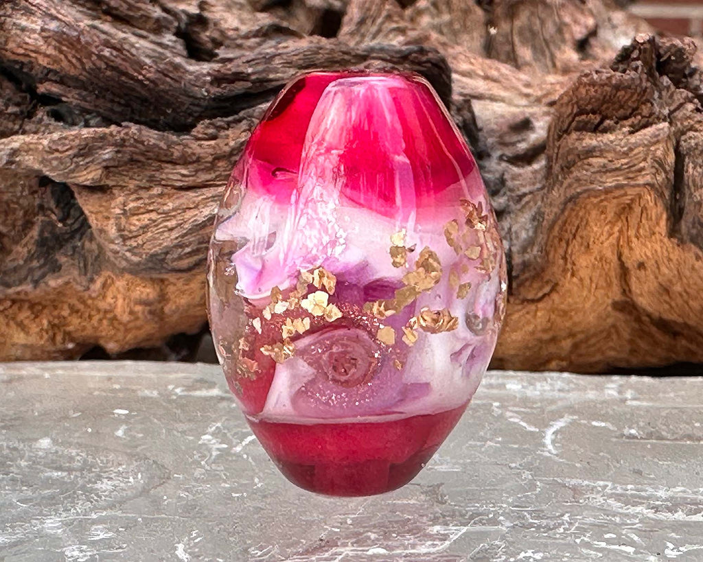 pink lampwork focal bead