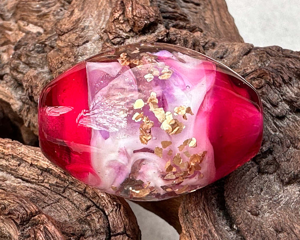 pink lampwork focal bead