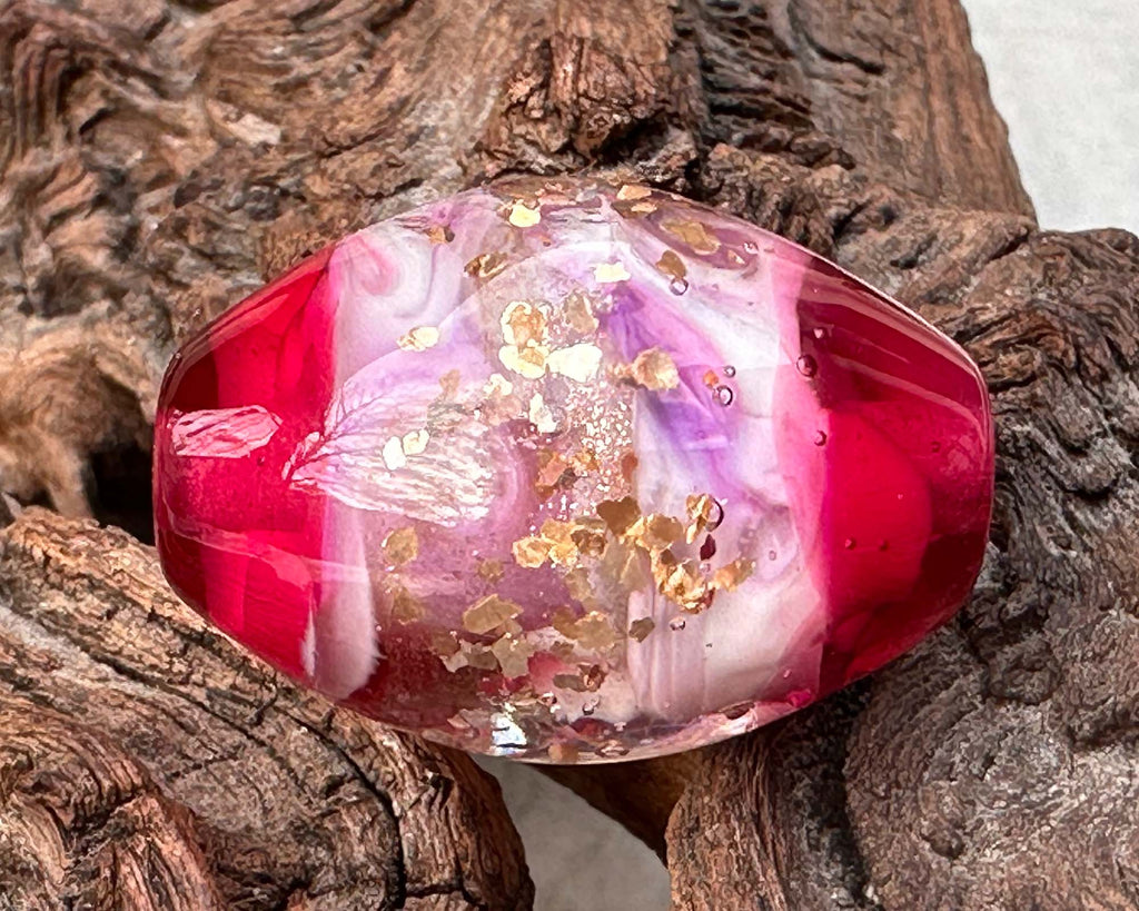 pink lampwork focal bead