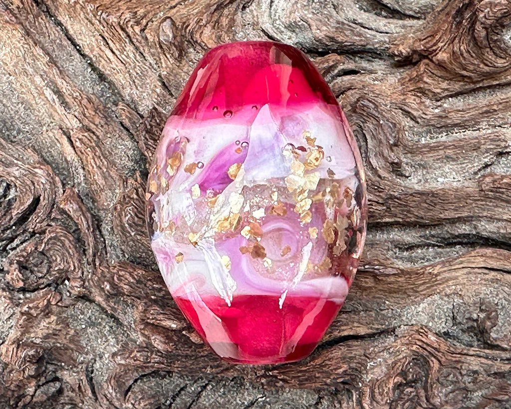 pink lampwork focal bead