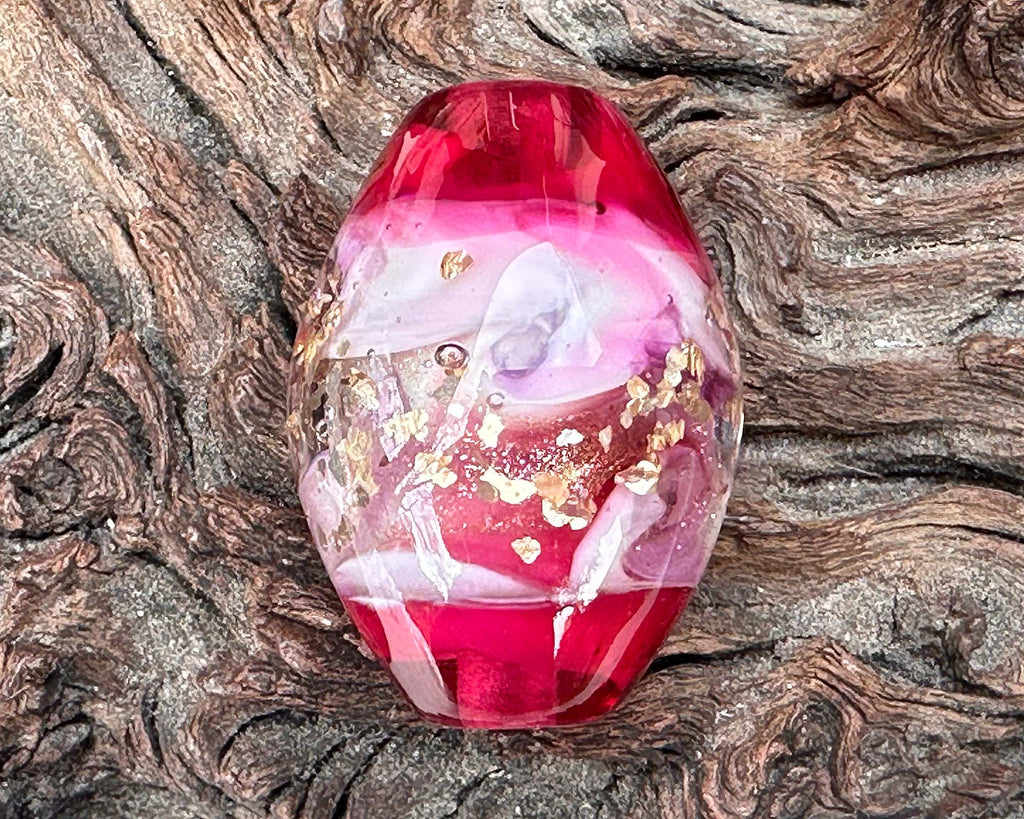 pink lampwork focal bead